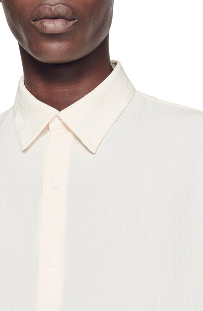 Sandro Plissé Long Sleeve Button-Up Shirt outlook