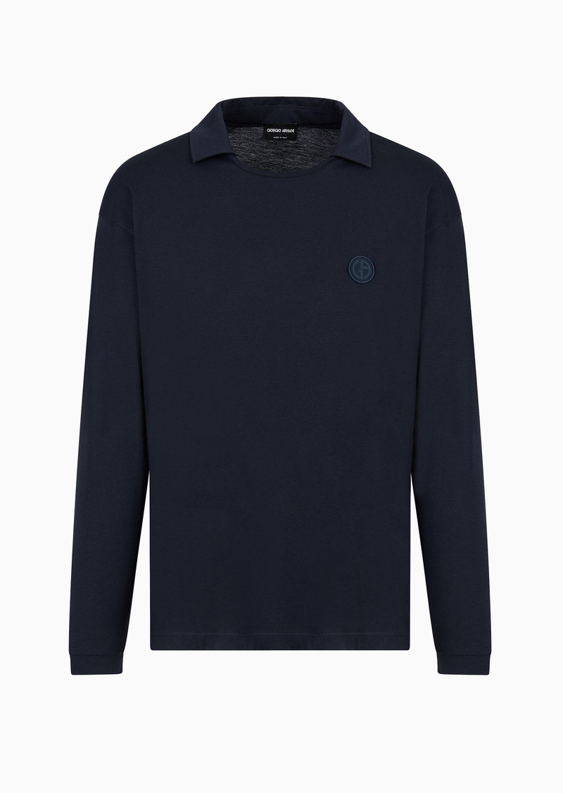 Pima cotton jersey long-sleeved jumper 1