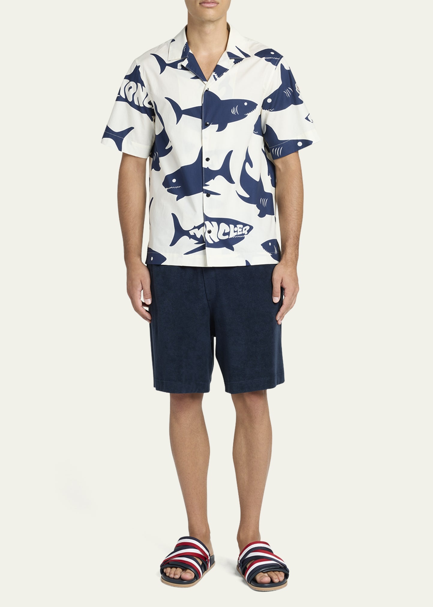 Men's Shark-Print Camp Shirt - 2