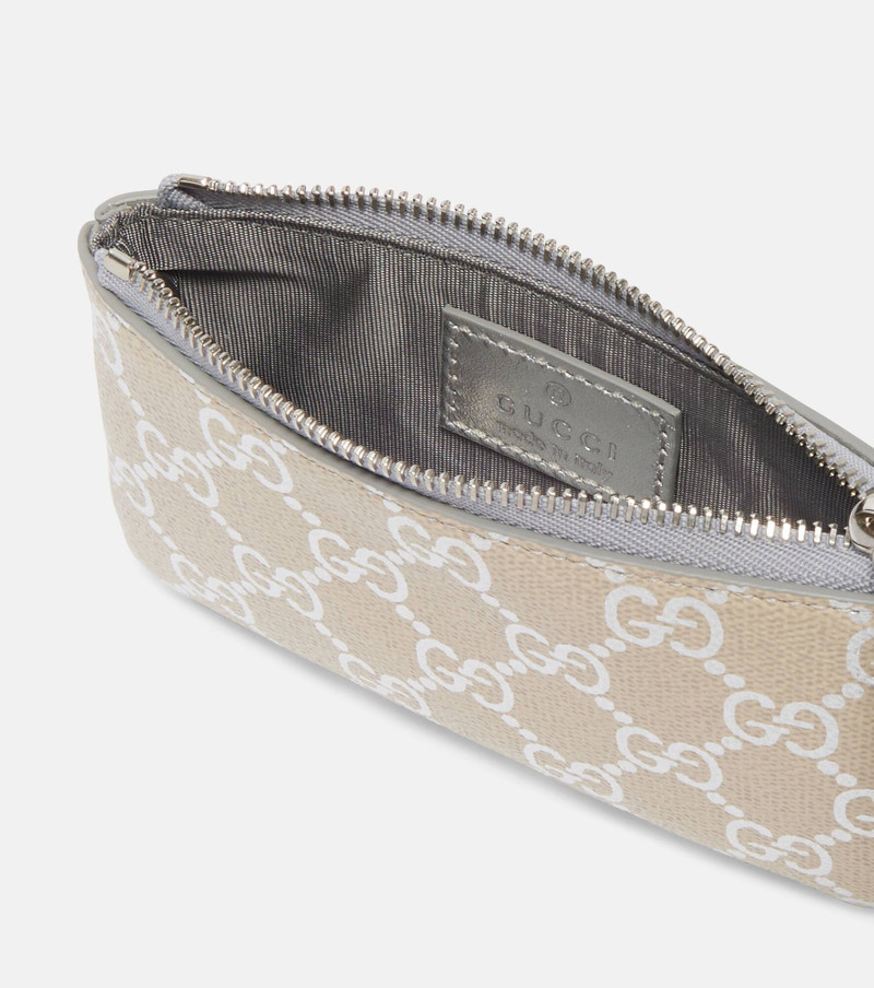 GUCCI GG leather-trimmed pouch outlook