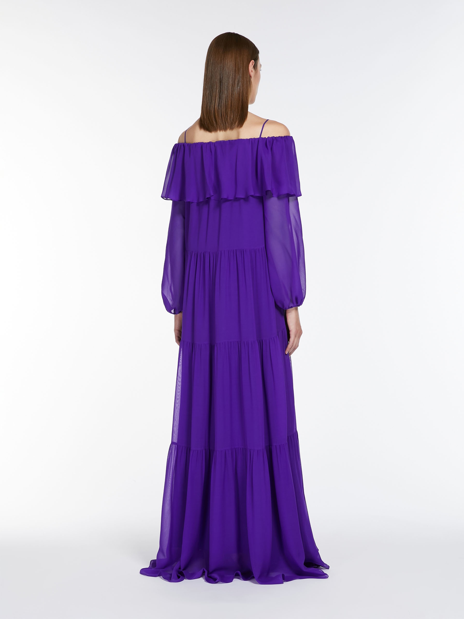 LEMMA Printed silk off-the-shoulder dress - 4