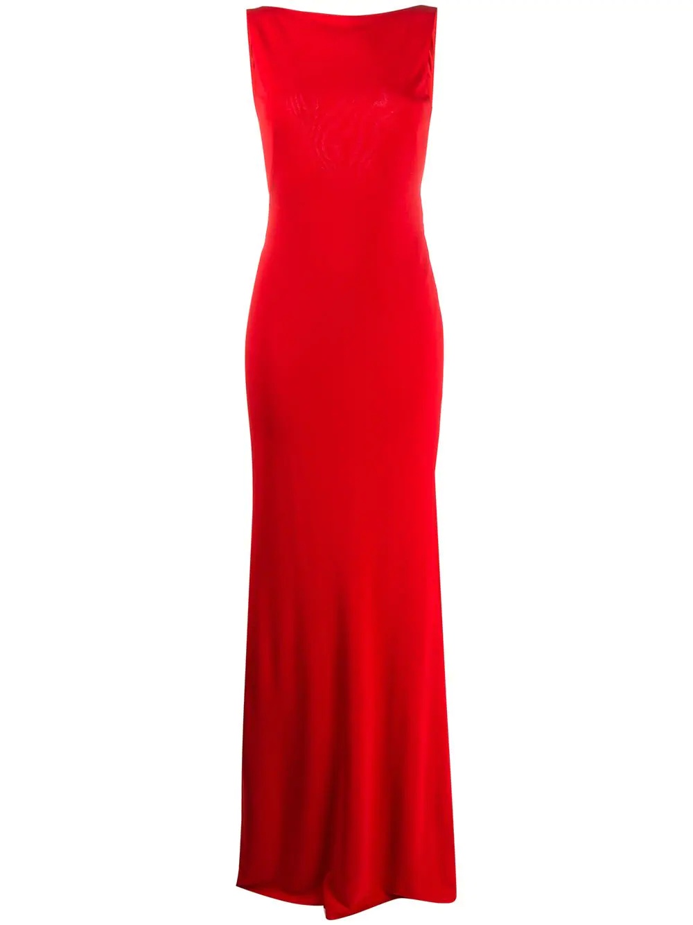 slash neck evening dress - 1