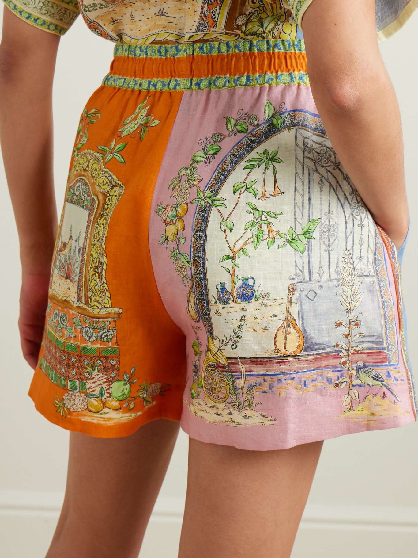 + Nadia Hernández Monte printed linen shorts Multi - 3