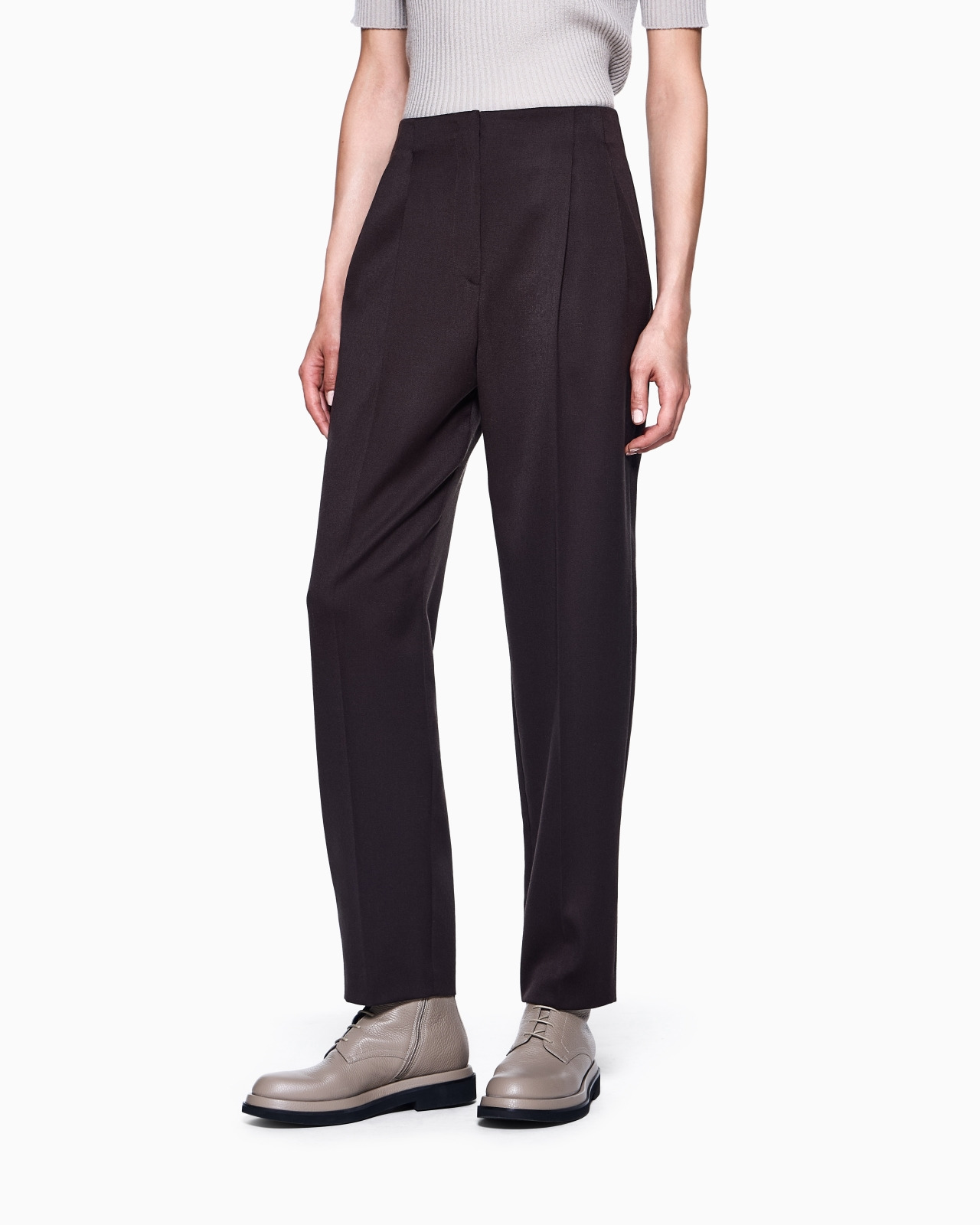 SINGLE-DARTED WOOL TROUSERS - 4