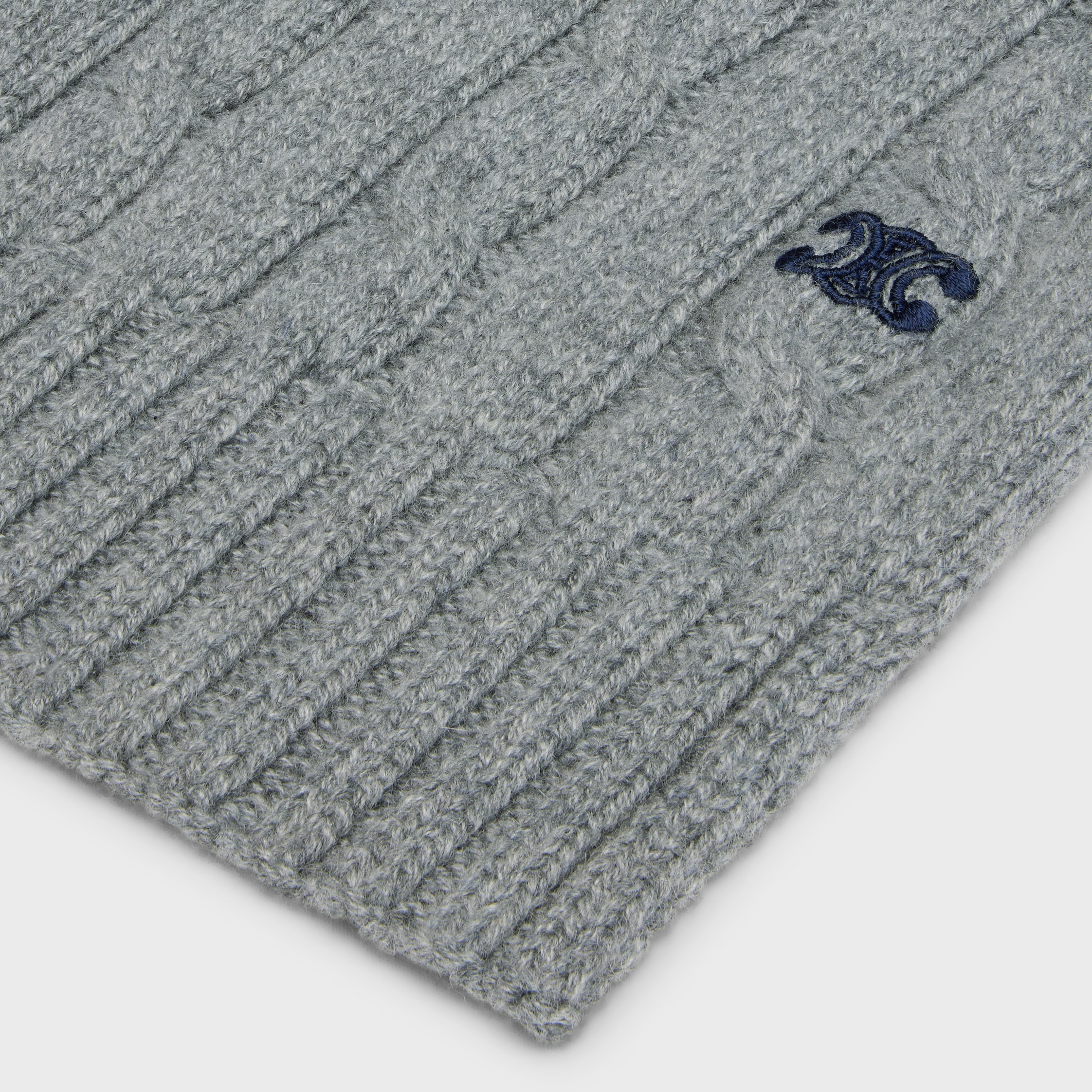 cable-knit triomphe scarf in cashmere - 2