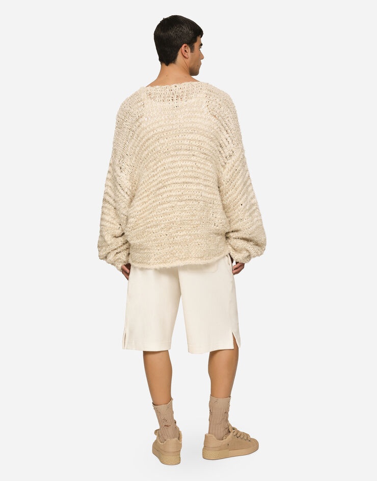 Terrycloth jogging shorts with logo tag - 3