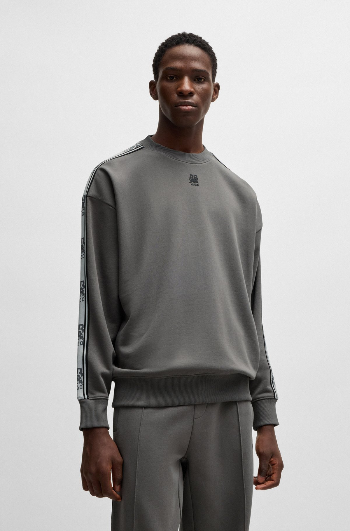 HUGO X RB COTTON-TERRY SWEATSHIRT WITH BRANDED TAPE - 2