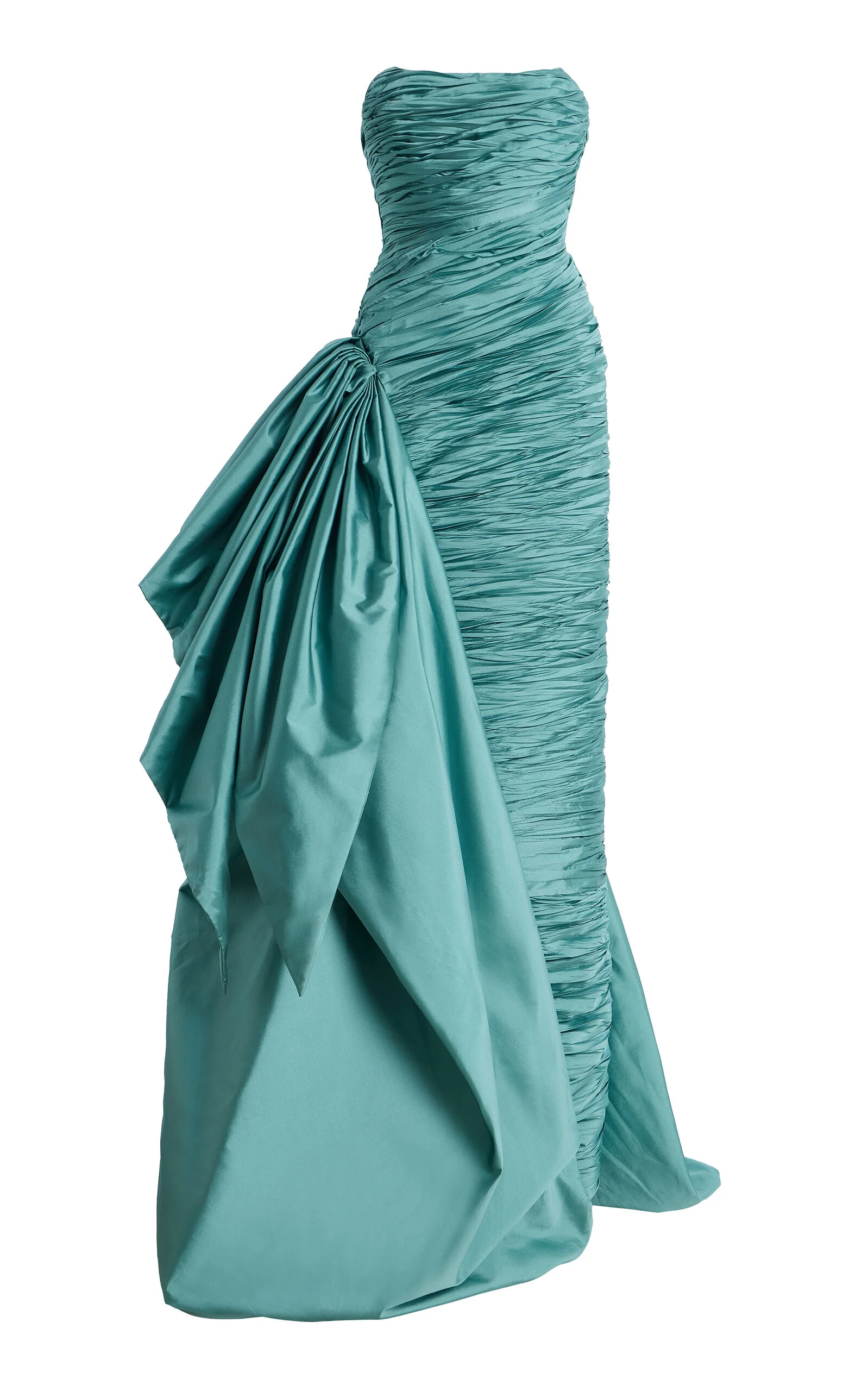 Exclusive Strapless Ruched Taffeta Gown blue - 1