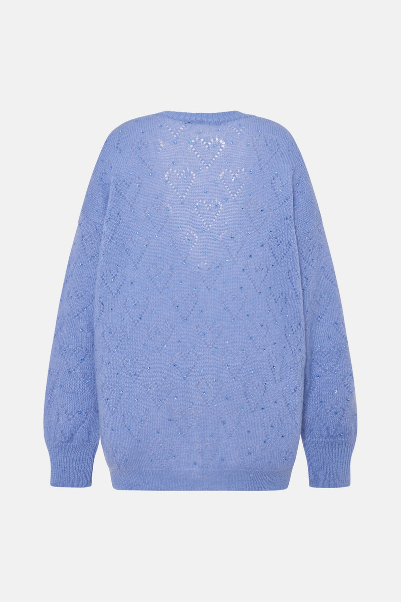 KNITTED MOHAIR LONG CARDIGAN WITH HOTFIX 2