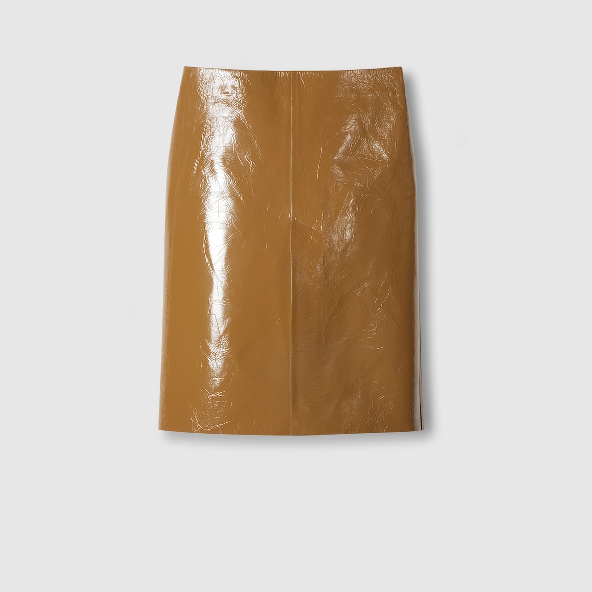 Shiny leather mid-length skirt - 1
