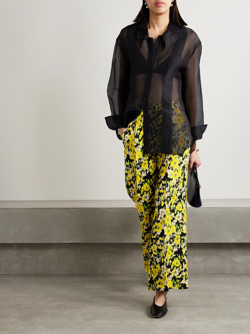 ADAM LIPPES Cropped Floral-print Wool And Silk-blend Straight-leg Pants outlook