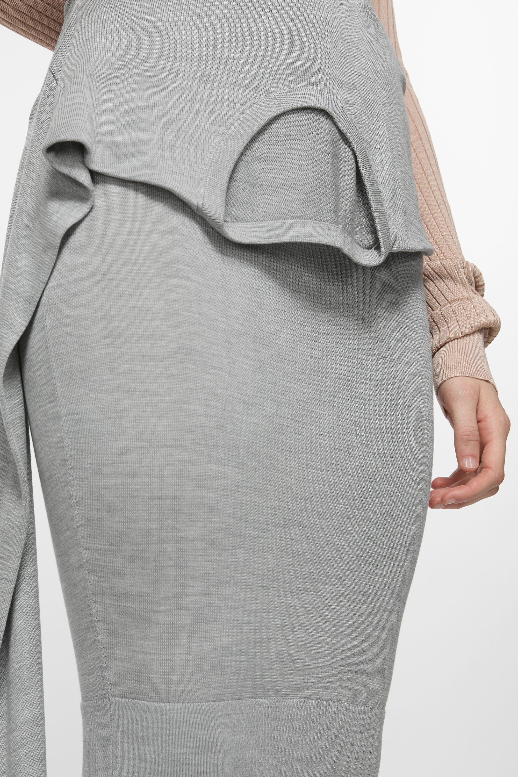 Deconstructed silk skirt - Light grey - 5