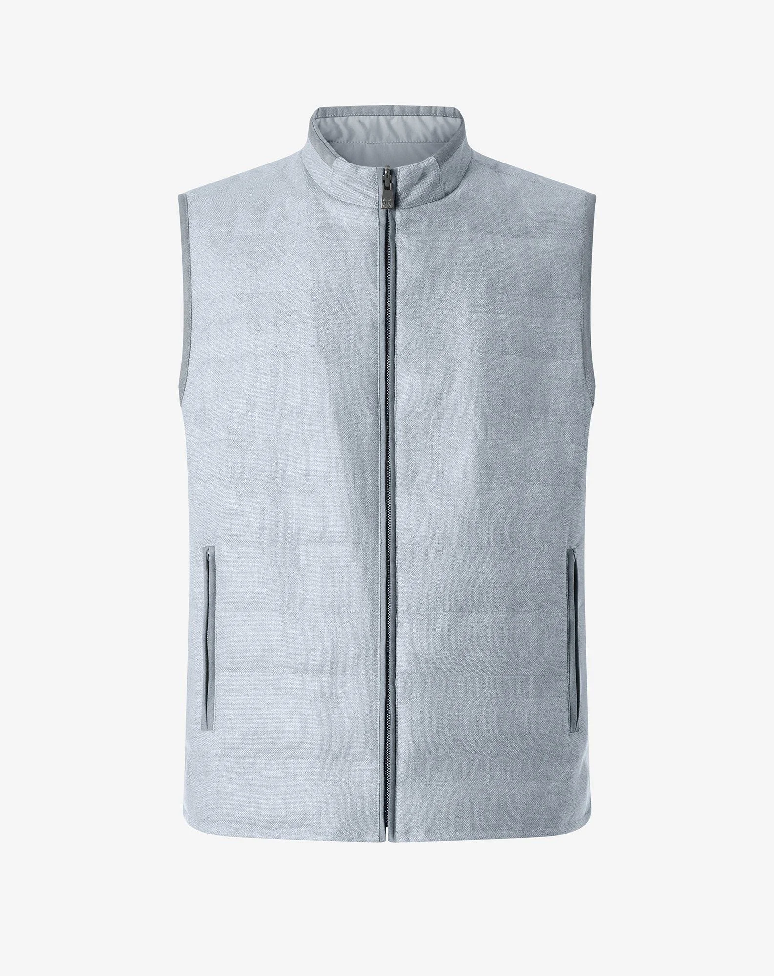 Grey reversible padded waistcoat - 1