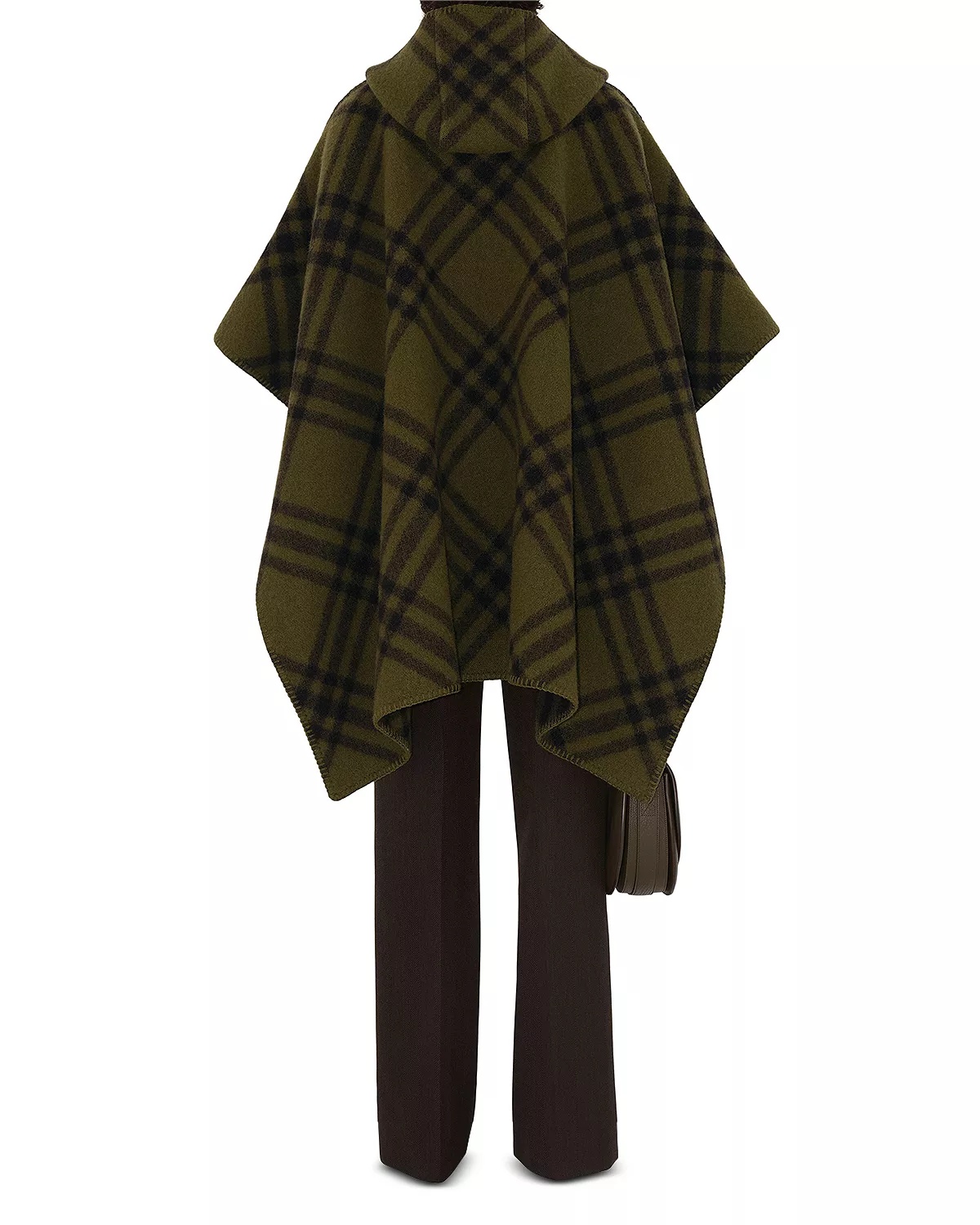 Reversible Check Wool Cape - 2