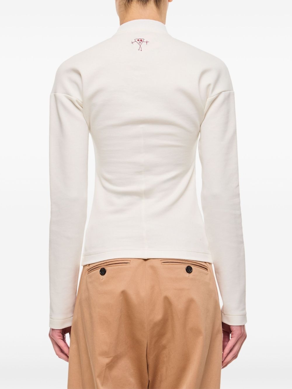 motif-embroidered T-shirt - 3