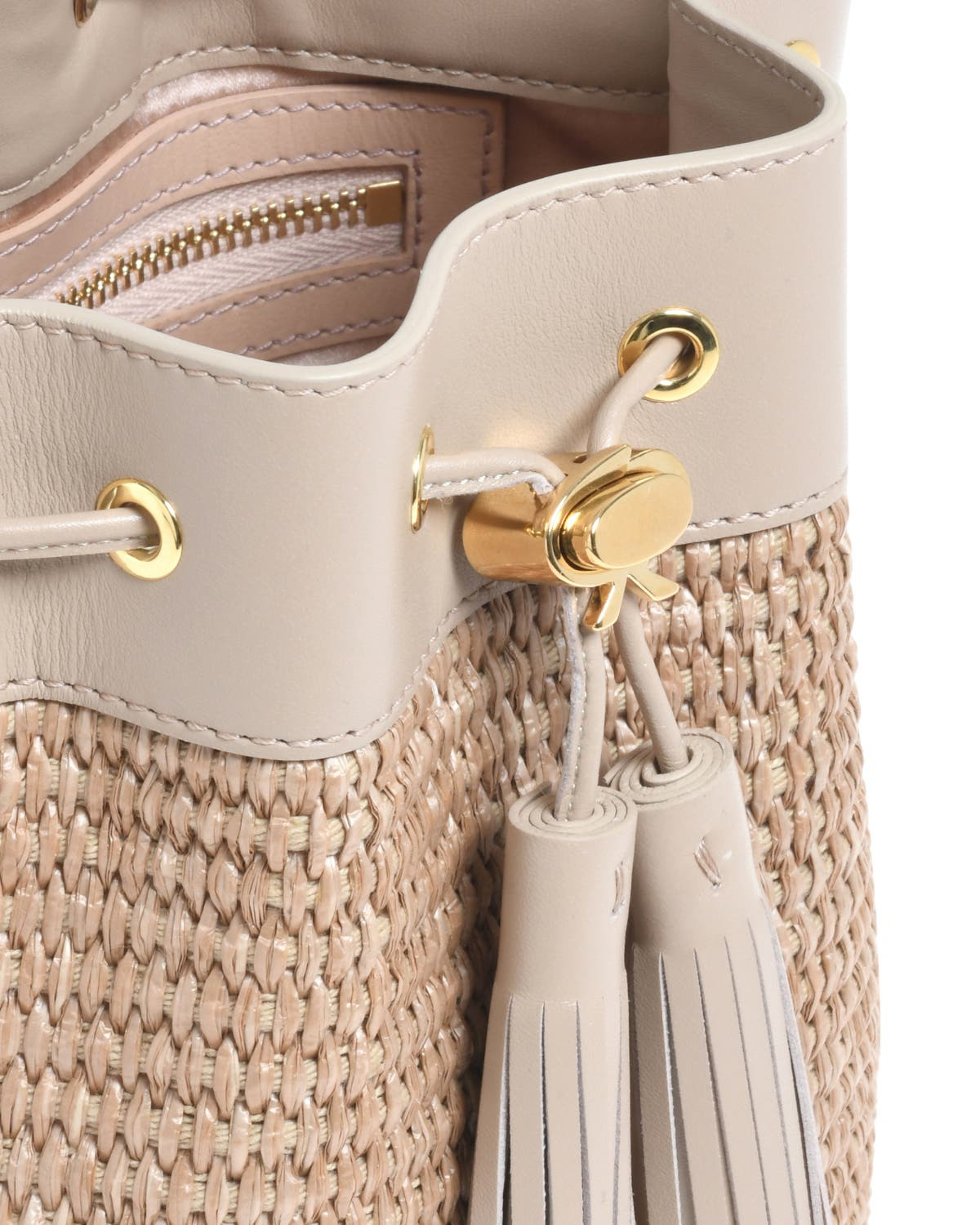 Gianvito Rossi Sienna Bag in Beige Raffia And Leather at Nordstrom - 4