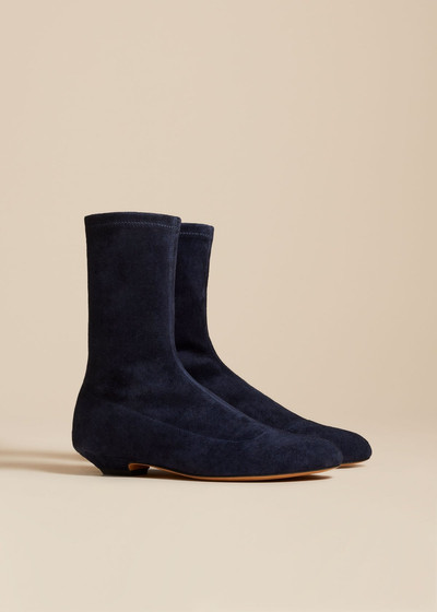 KHAITE The Apollo Ankle Boot in Midnight Suede outlook