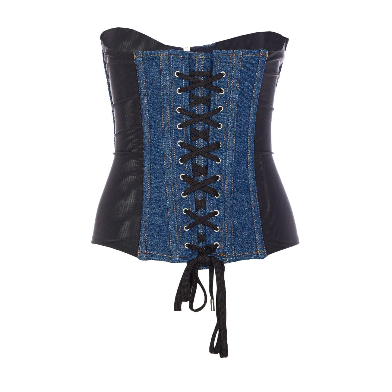 Jean Paul Gaultier Women The Bi-Material Denim Corset - 2