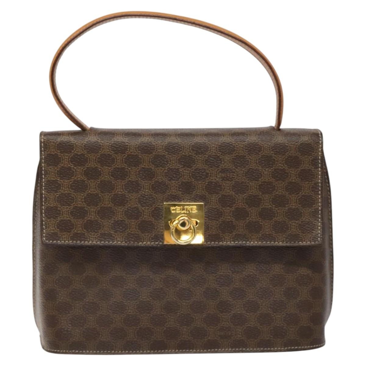 CELINE Macadam Canvas Hand Bag Pvc Leather Brown - 13
