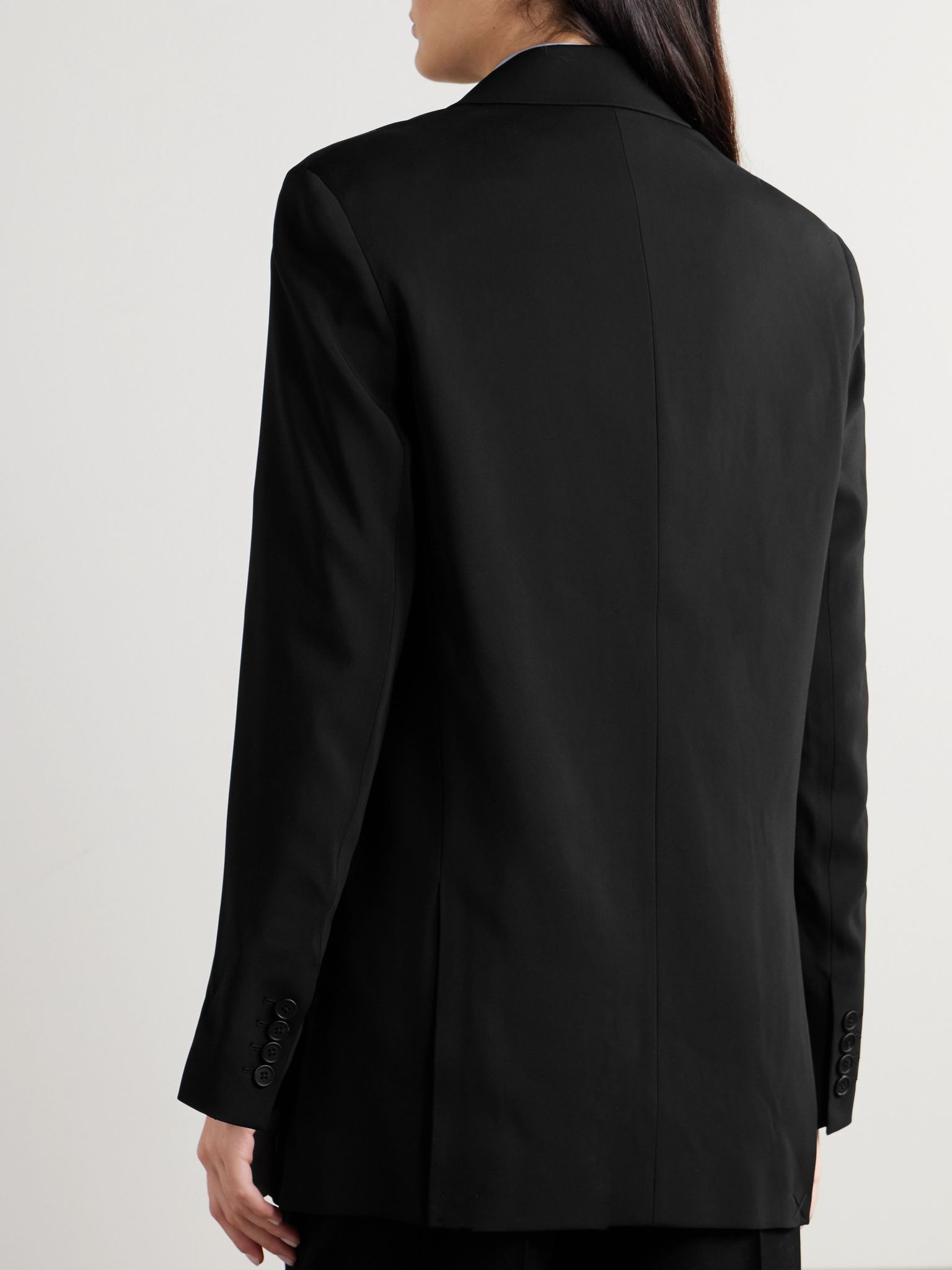 Essentials Tristana double-breasted twill blazer Black - 4