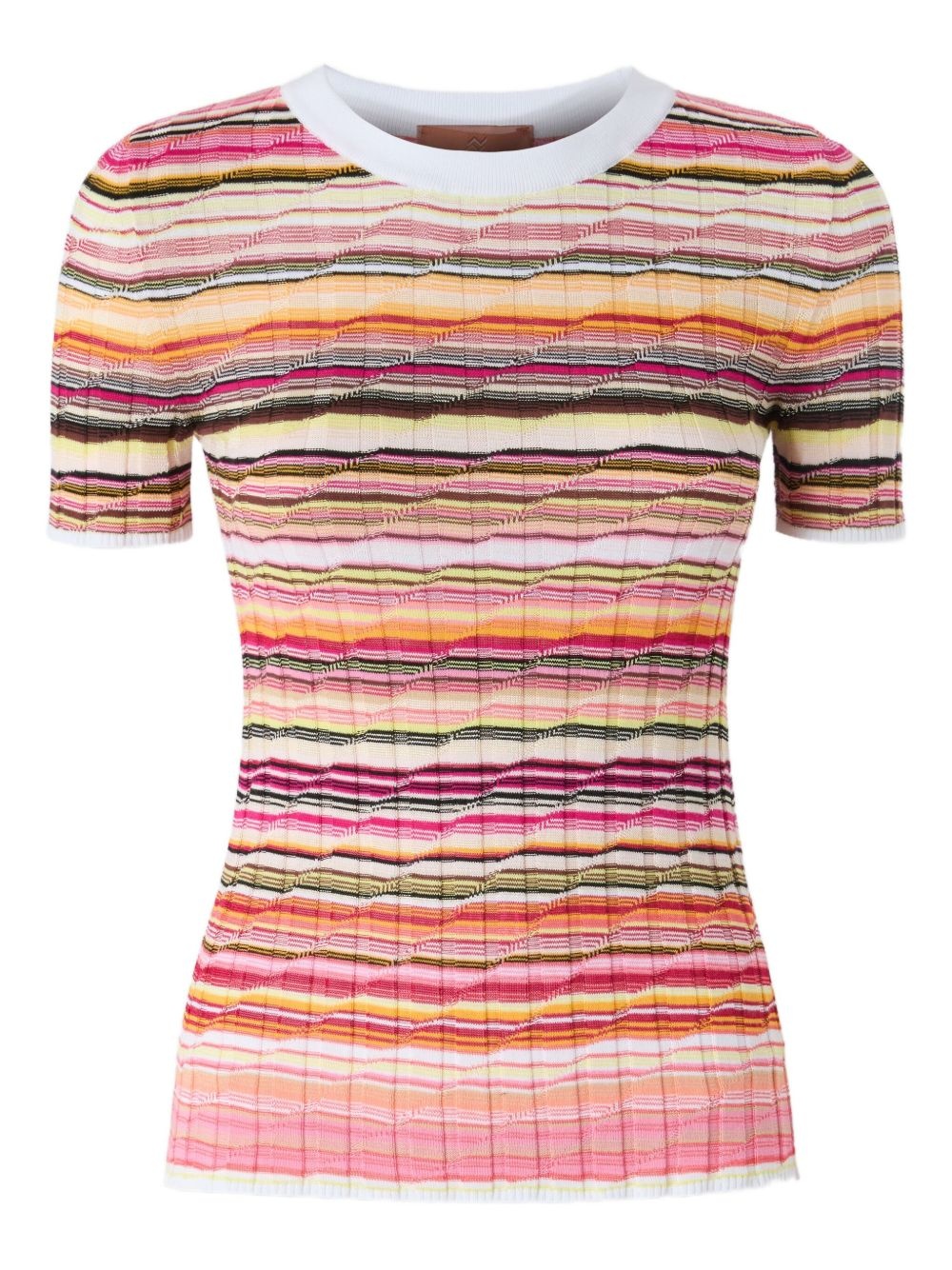 striped knitted T-shirt - 1
