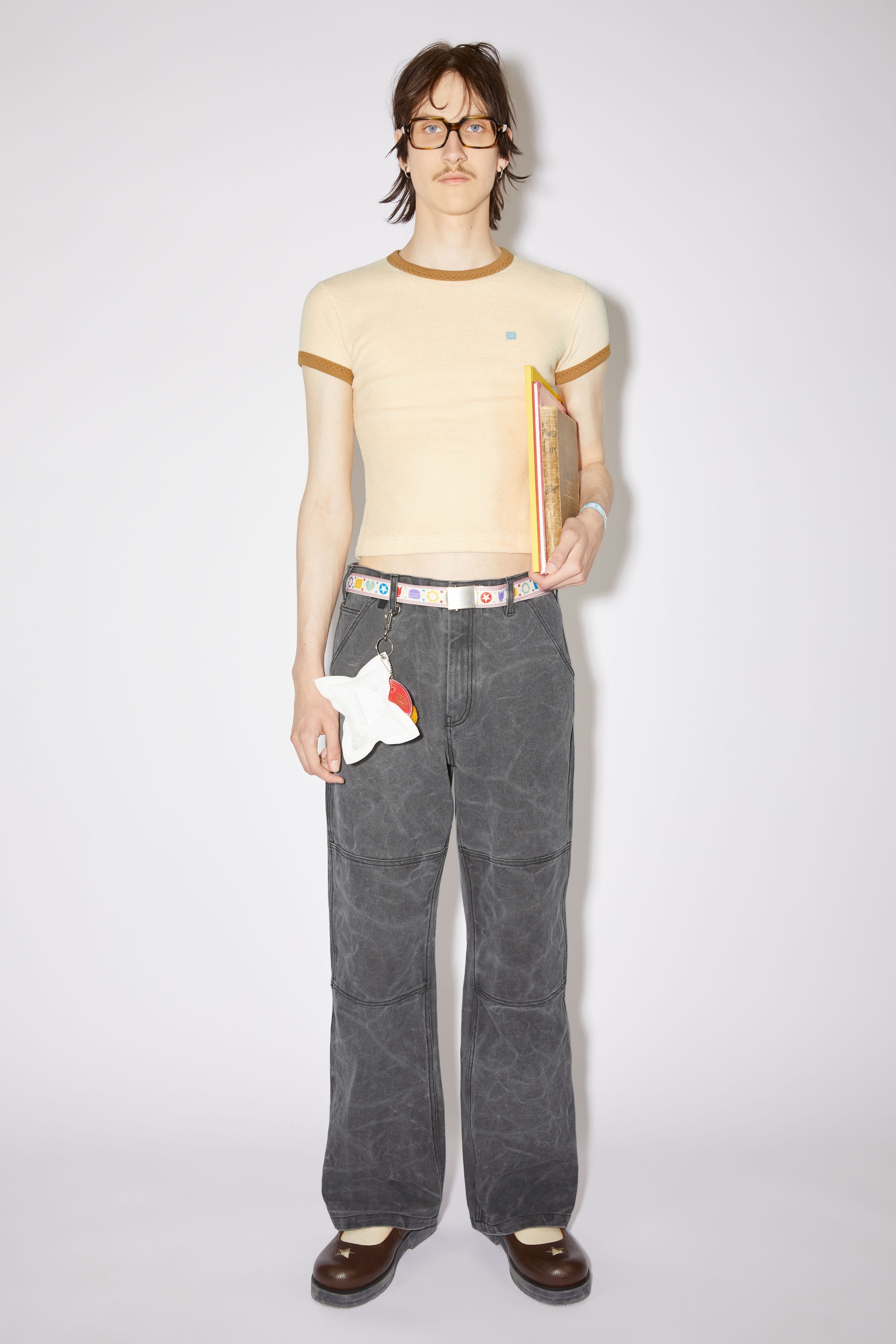 Towelling t-shirt - Cream beige - 2