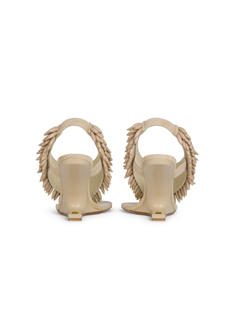 No Wedge beaded suede sandals 4
