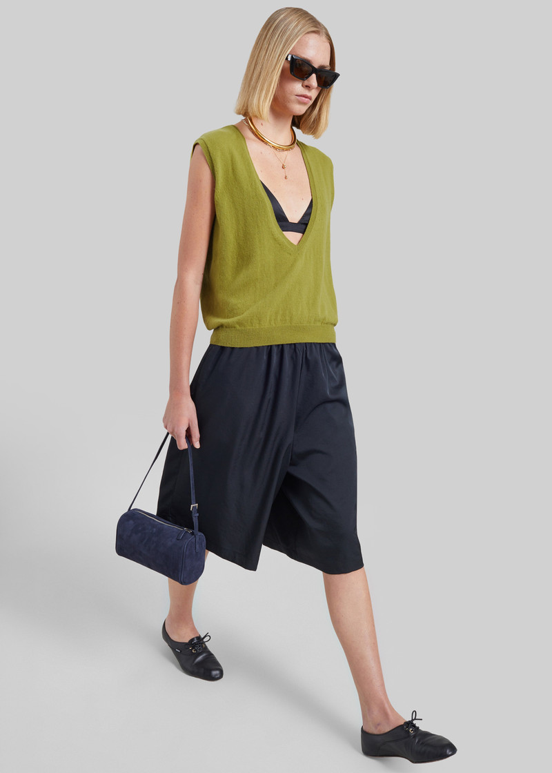 Lizan Deep V Neck Knit Vest - Chartreuse 6