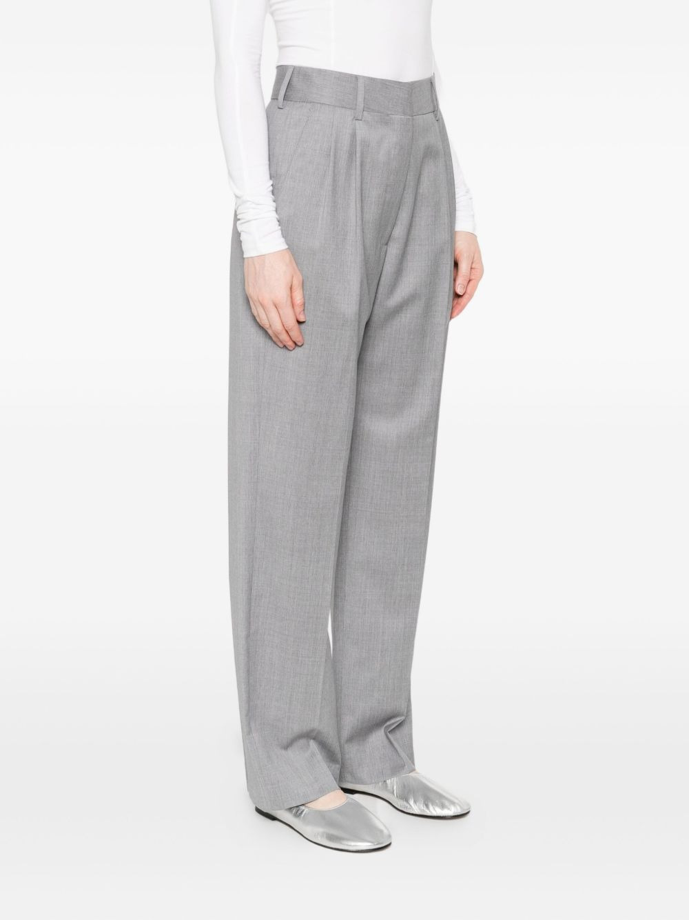 pleat-detail trousers - 3