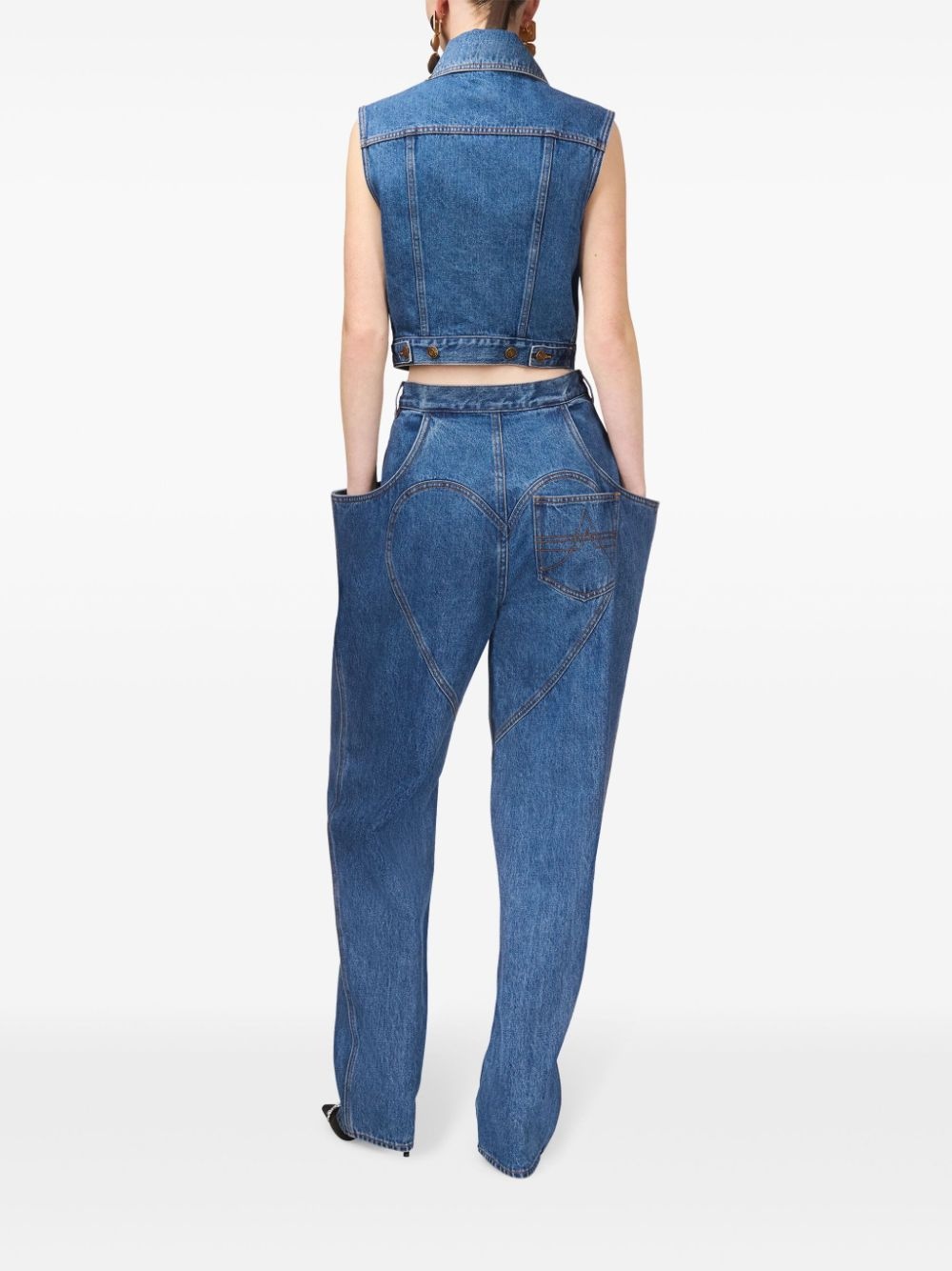 flared-pocket jeans - 6
