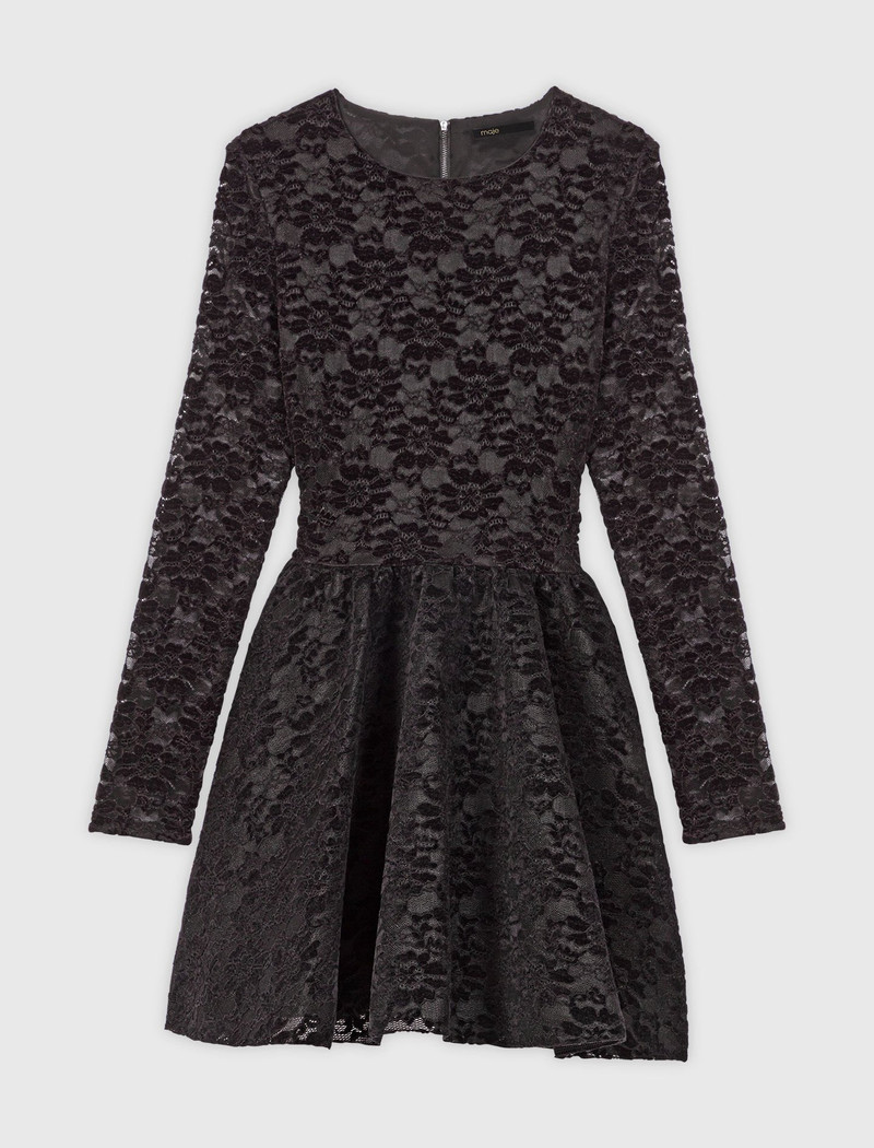 Flared velvet mini dress 1