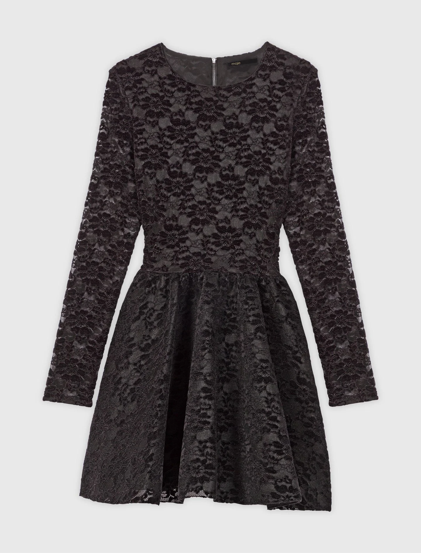 Flared velvet mini dress - 1