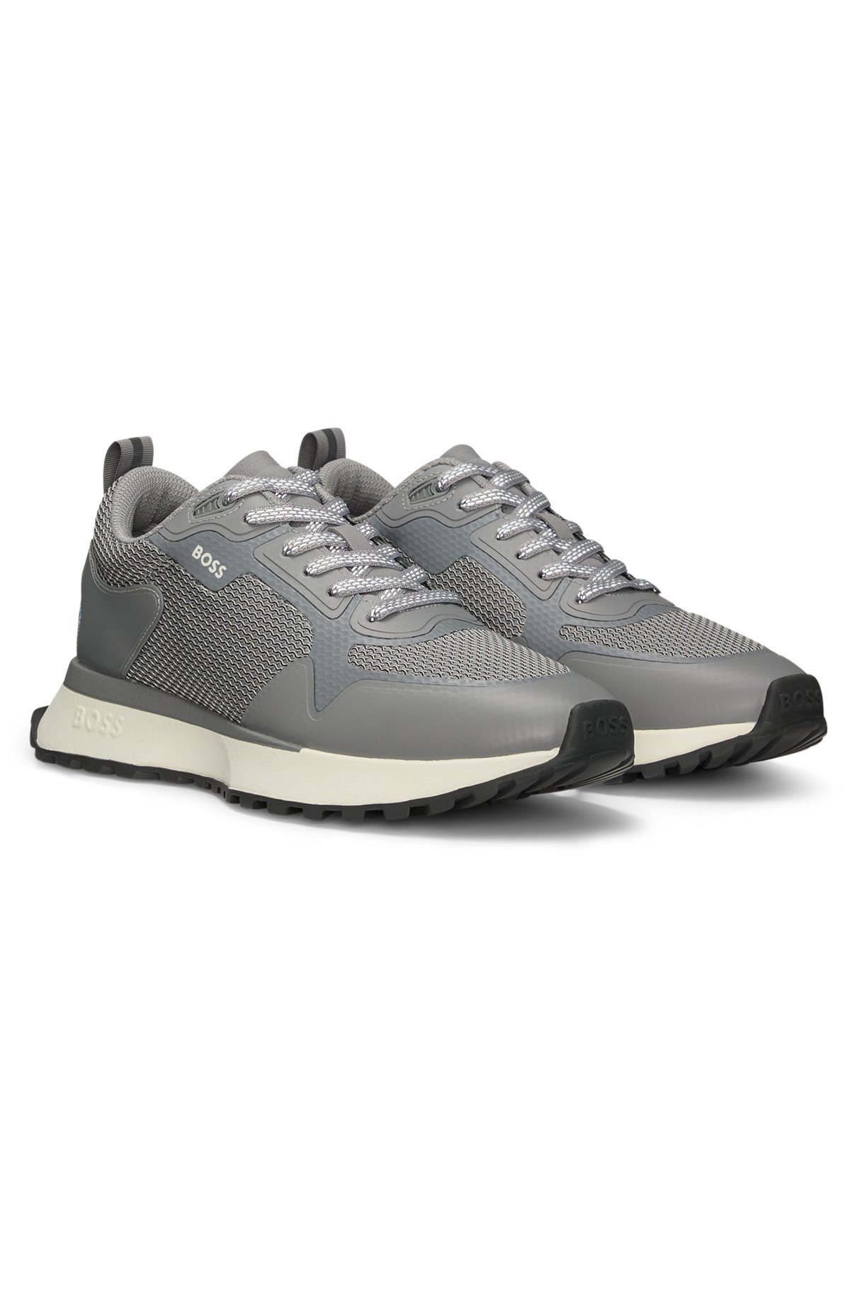 MIXED-MATERIAL TRAINERS WITH MESH DETAILS AND BRANDING - 2