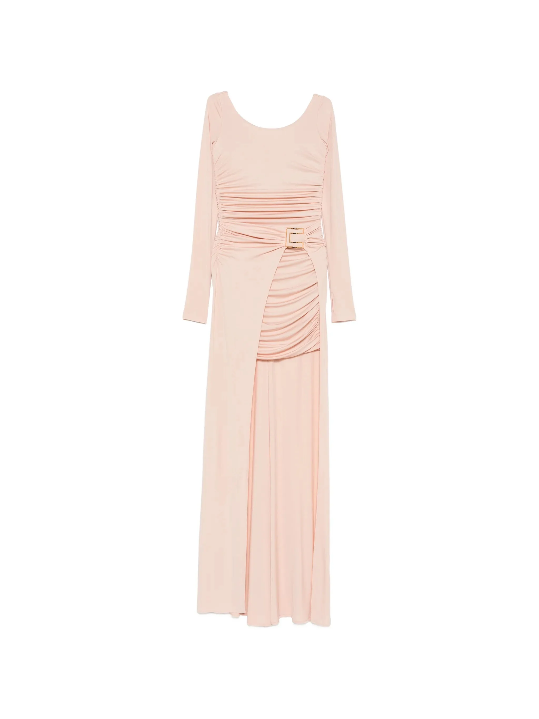 Elisabetta Franchi Ruched Logo-buckle Gown - 1