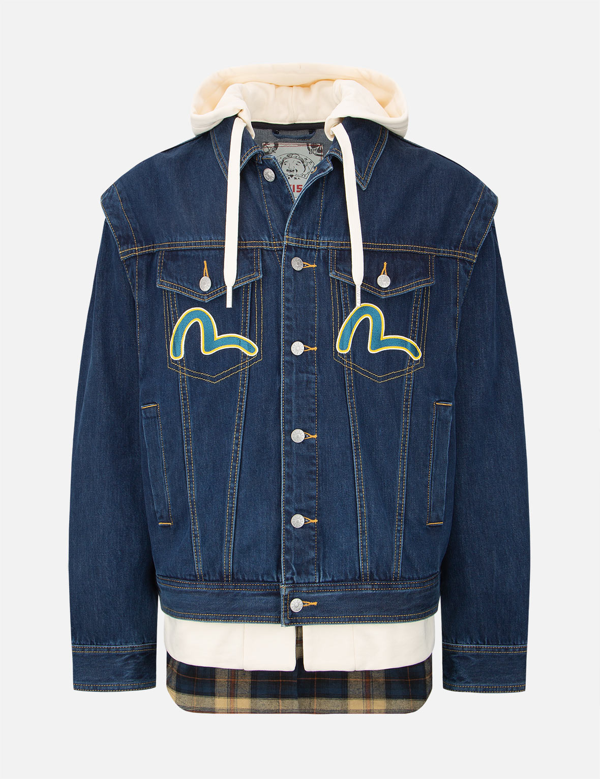 DARUMA LEATHER PATCH DENIM JACKET - 2