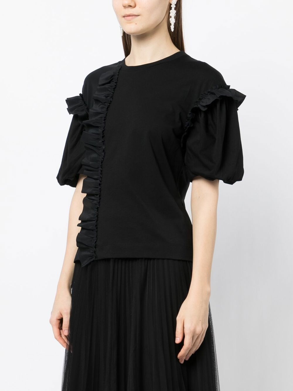 ruffled puff-sleeve T-shirt - 3