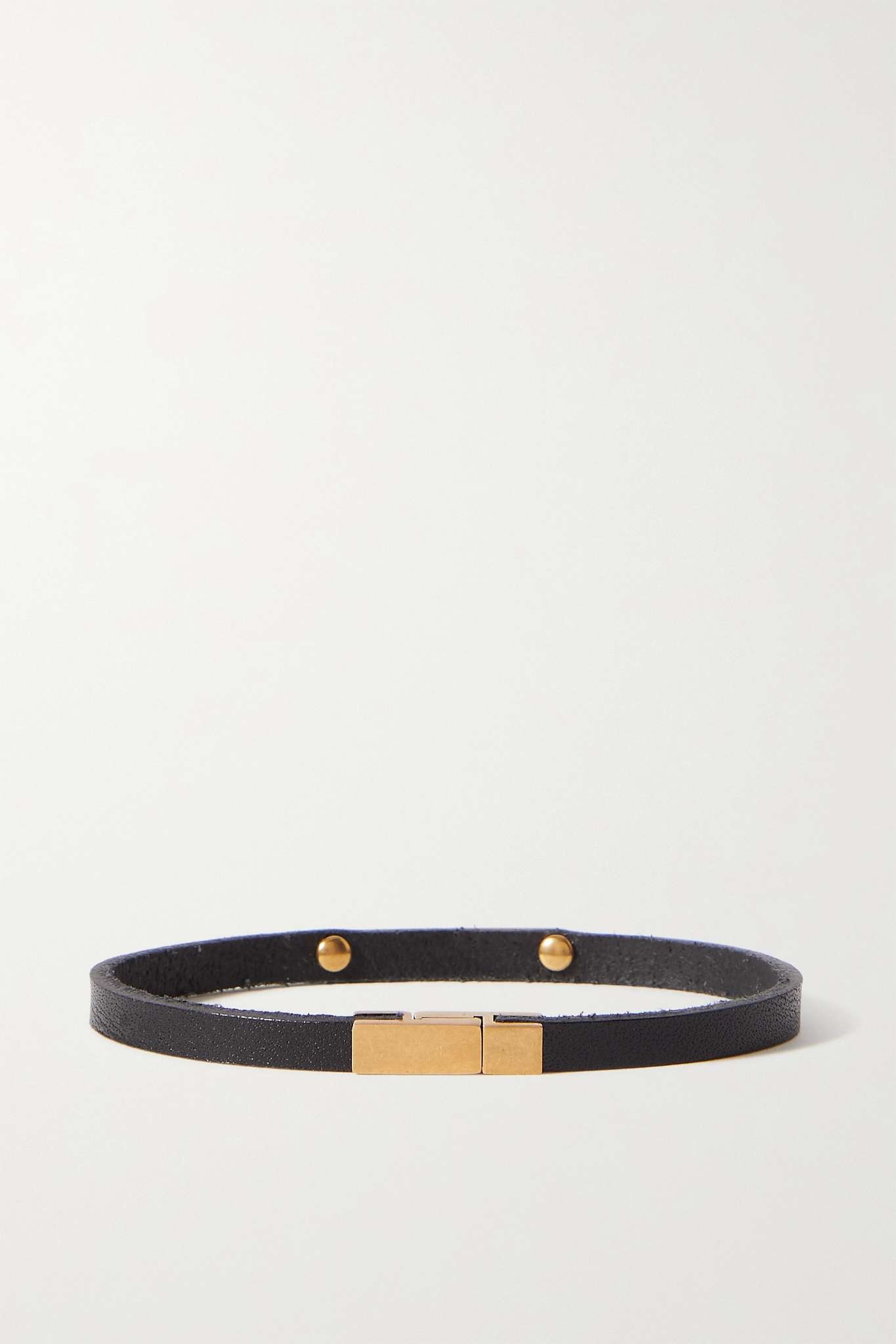 Leather and gold-tone bracelet - 3