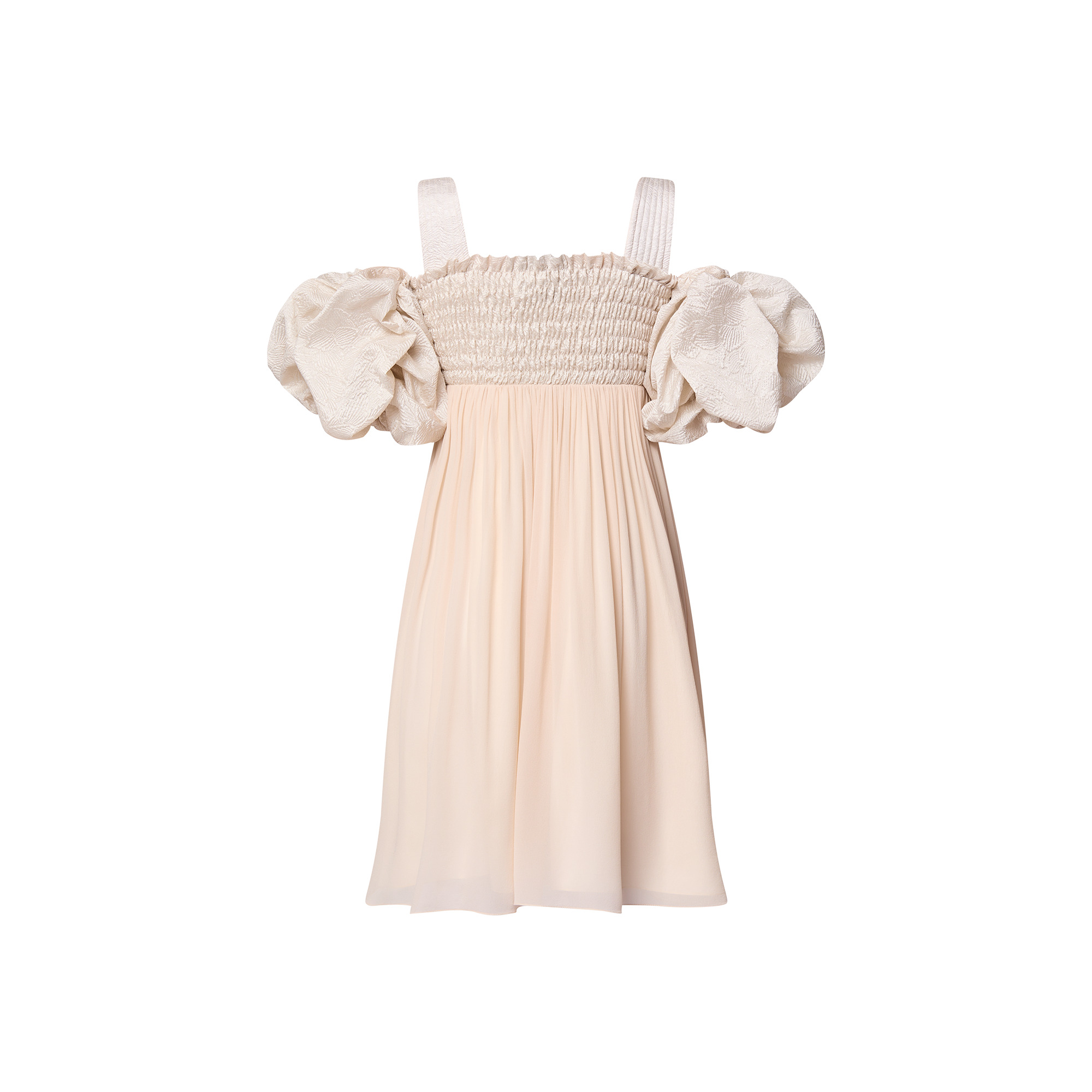 Puff Sleeve Smocked Bodice Dress - 3