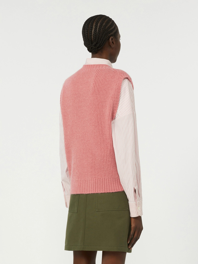 LIRA Mohair-blend gilet - ANTIQUE ROSE 4