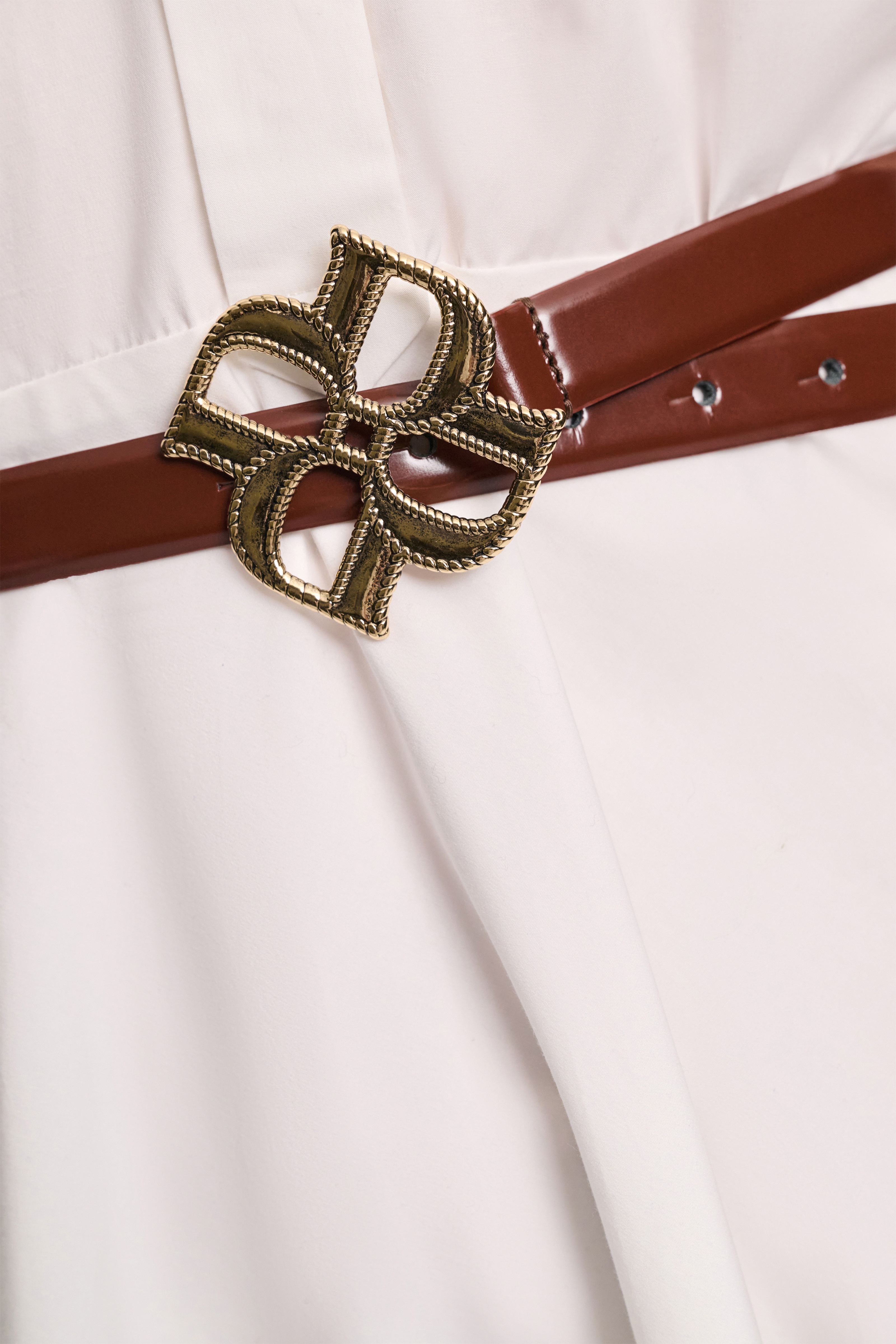 SUBTLE SHINE d rose buckle belt - 5