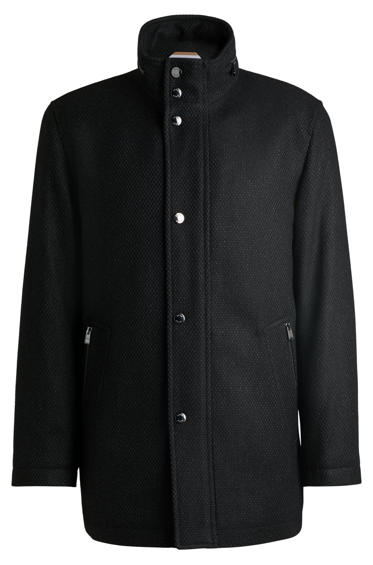 RELAXED-FIT COAT IN MICRO-PATTERNED WOOL - 1