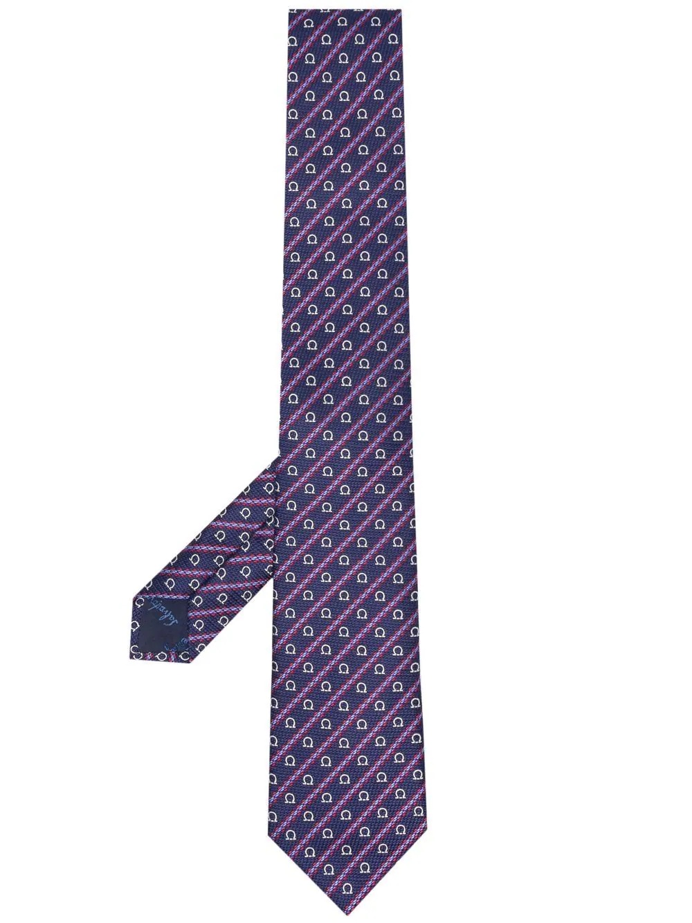 silk Gancini-embroidered tie - 1