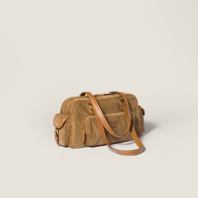 Corduroy Pocket top-handle bag 3
