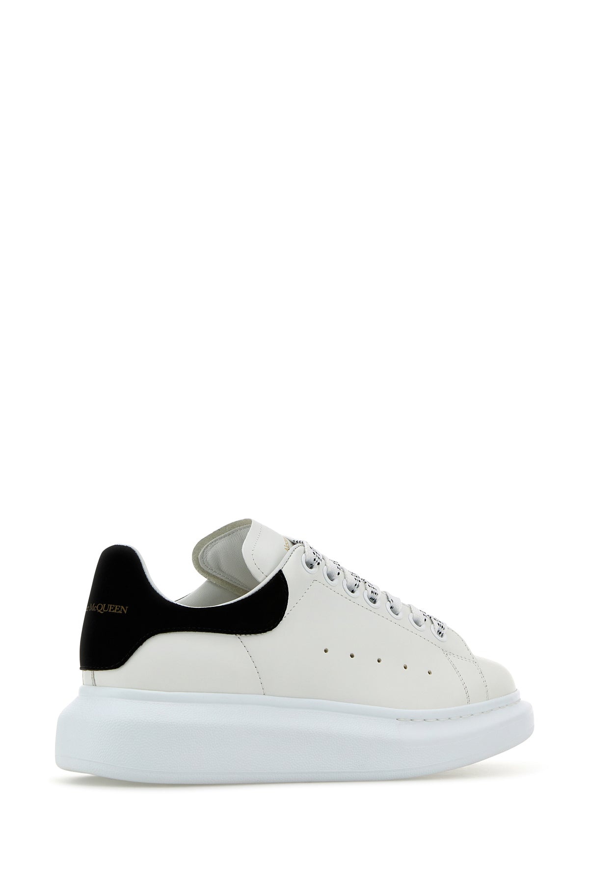 White leather sneakers with black suede heel - 3