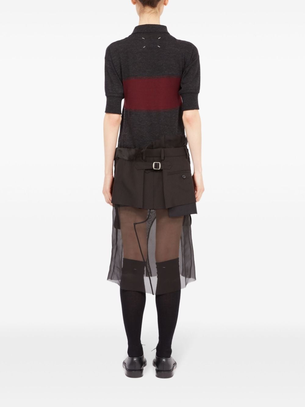 cotton-wool blend midi dress - 4