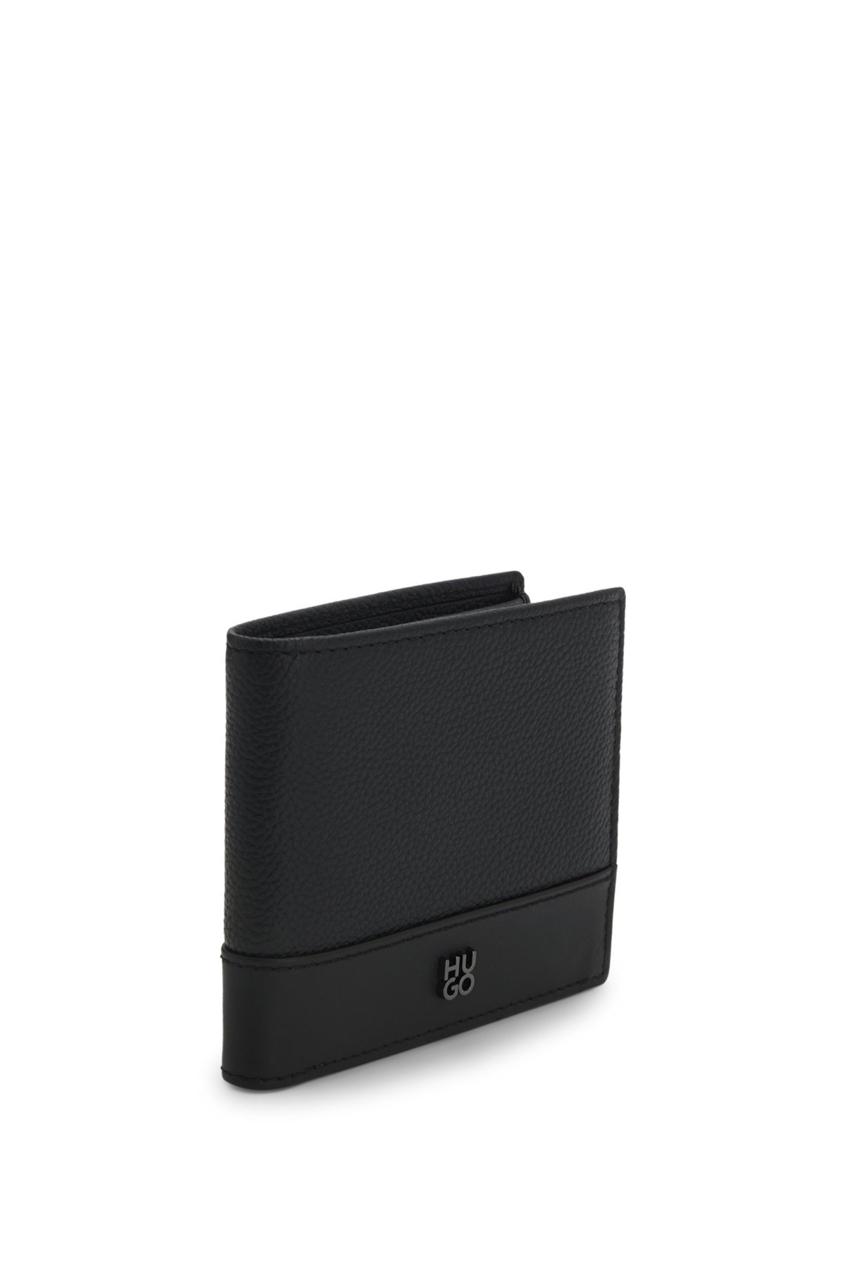 LEATHER WALLET WITH STACKED-LOGO TRIM AND COIN POCKET - 4