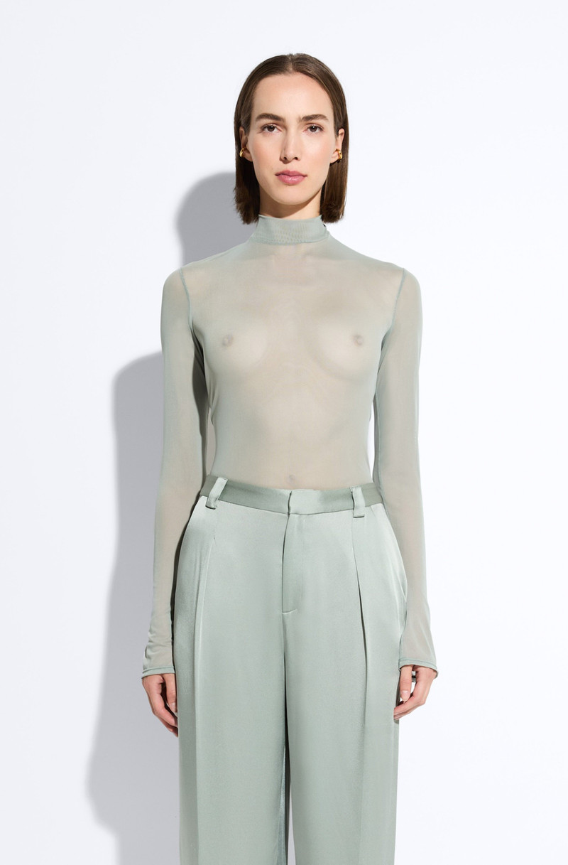 LAPOINTE Mesh Mock Neck Bodysuit outlook