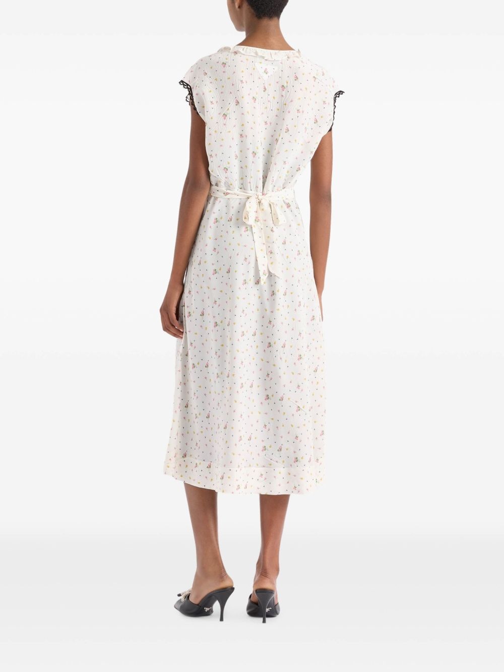 floral-print pongé dress - 3