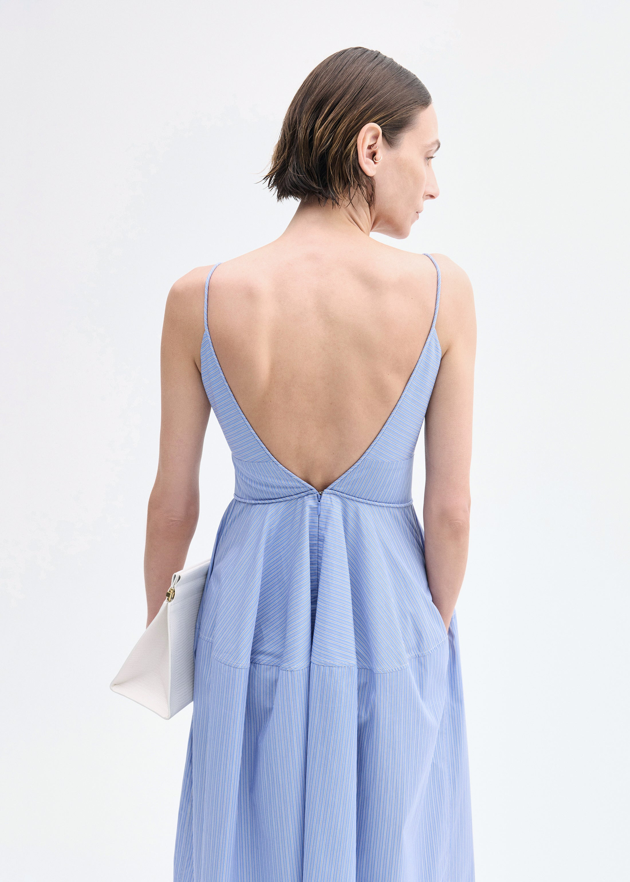 Striped Camisole Dress in Cotton - 4