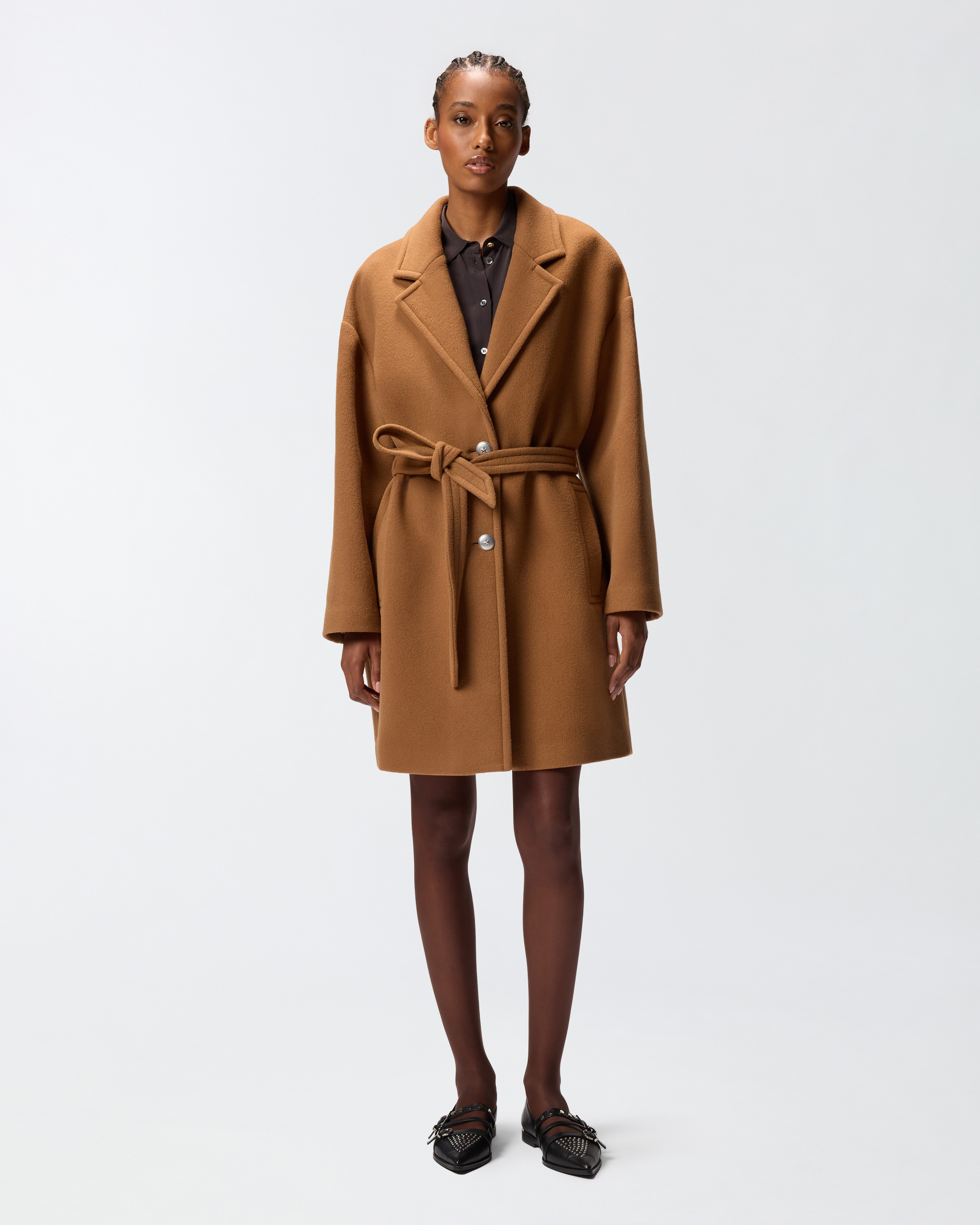 SINGLE-BREASTED WOOL-BLEND CLOTH COAT - 2
